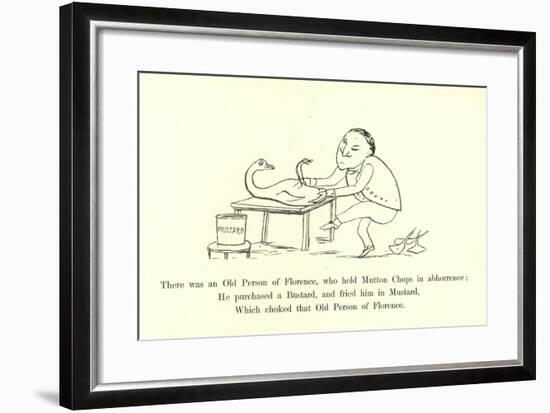 There Was an Old Person of Florence, Who Held Mutton Chops in Abhorrence-Edward Lear-Framed Giclee Print