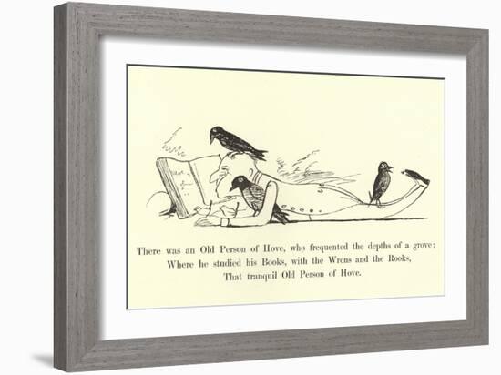 There Was an Old Person of Hove, Who Frequented the Depths of a Grove-Edward Lear-Framed Giclee Print