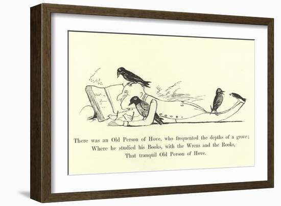 There Was an Old Person of Hove, Who Frequented the Depths of a Grove-Edward Lear-Framed Giclee Print