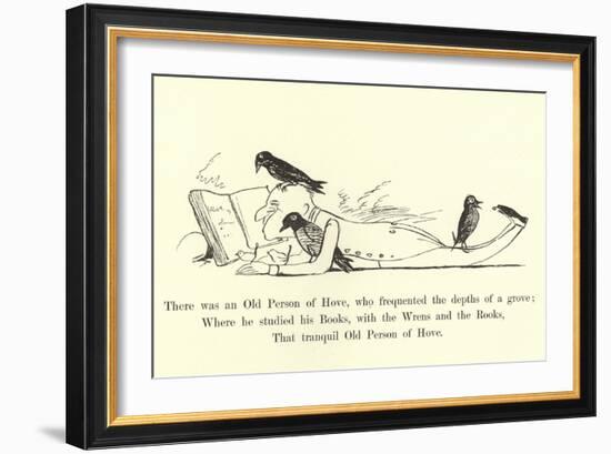 There Was an Old Person of Hove, Who Frequented the Depths of a Grove-Edward Lear-Framed Giclee Print