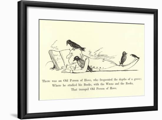 There Was an Old Person of Hove, Who Frequented the Depths of a Grove-Edward Lear-Framed Giclee Print