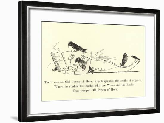 There Was an Old Person of Hove, Who Frequented the Depths of a Grove-Edward Lear-Framed Giclee Print