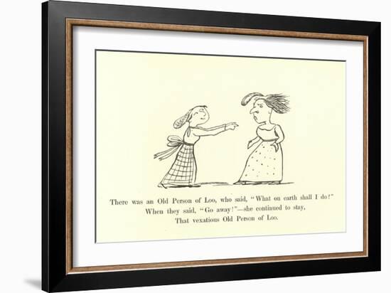 There Was an Old Person of Loo, Who Said, "What on Earth Shall I Do?"-Edward Lear-Framed Giclee Print