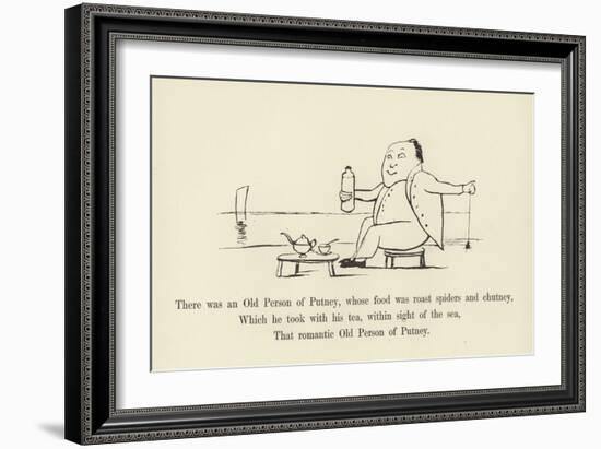 There Was an Old Person of Putney, Whose Food Was Roast Spiders and Chutney-Edward Lear-Framed Giclee Print