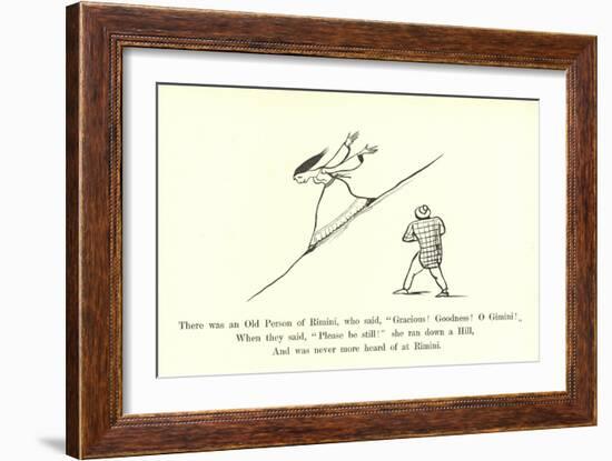 There Was an Old Person of Rimini, Who Said, "Gracious! Goodness! O Gimini!"-Edward Lear-Framed Giclee Print