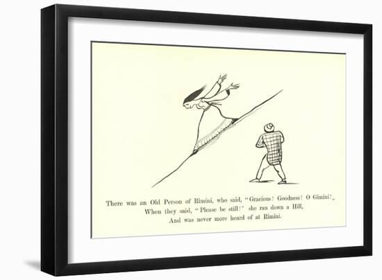 There Was an Old Person of Rimini, Who Said, "Gracious! Goodness! O Gimini!"-Edward Lear-Framed Giclee Print