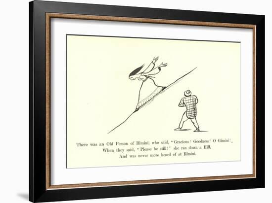 There Was an Old Person of Rimini, Who Said, "Gracious! Goodness! O Gimini!"-Edward Lear-Framed Giclee Print