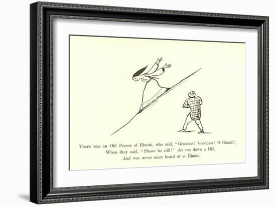 There Was an Old Person of Rimini, Who Said, "Gracious! Goodness! O Gimini!"-Edward Lear-Framed Giclee Print