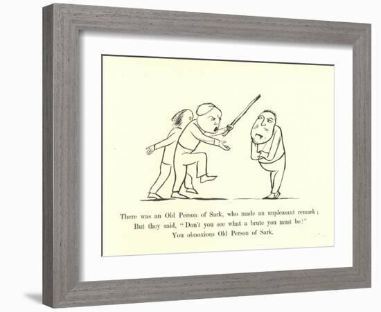 There Was an Old Person of Sark, Who Made an Unpleasant Remark-Edward Lear-Framed Giclee Print