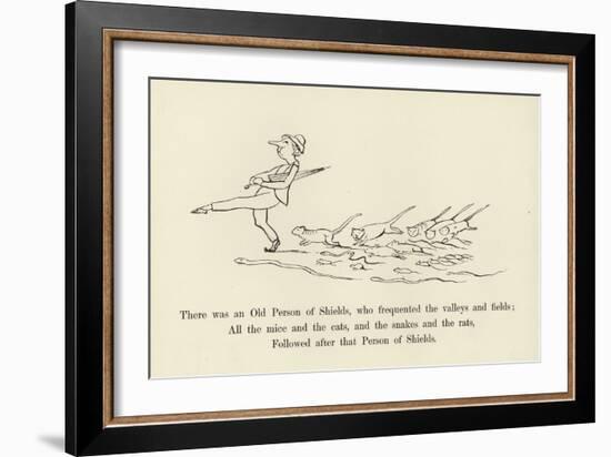 There Was an Old Person of Shields, Who Frequented the Valleys and Fields-Edward Lear-Framed Giclee Print