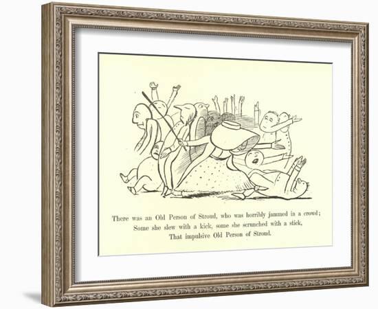 There Was an Old Person of Stroud, Who Was Horribly Jammed in a Crowd-Edward Lear-Framed Giclee Print