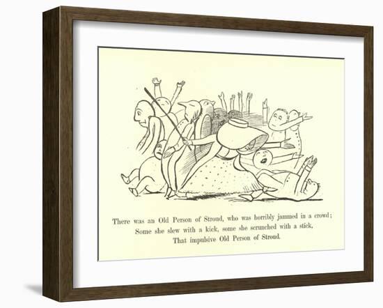 There Was an Old Person of Stroud, Who Was Horribly Jammed in a Crowd-Edward Lear-Framed Giclee Print