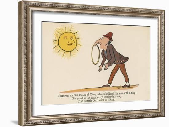 There Was an Old Person of Tring, Who Embellished His Nose with a Ring-Edward Lear-Framed Giclee Print