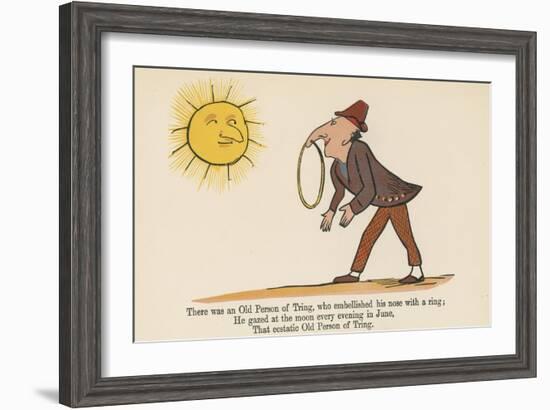 There Was an Old Person of Tring, Who Embellished His Nose with a Ring-Edward Lear-Framed Giclee Print