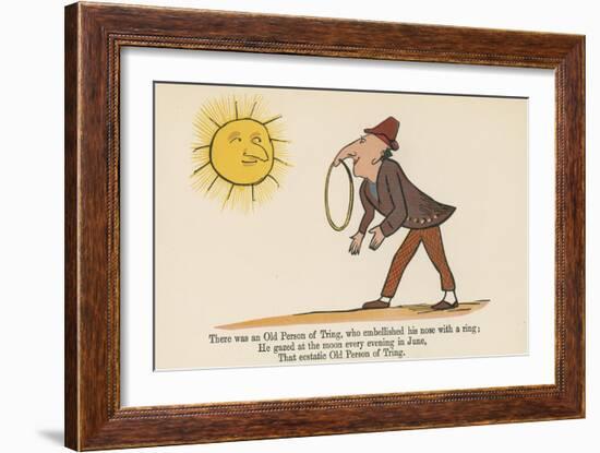 There Was an Old Person of Tring, Who Embellished His Nose with a Ring-Edward Lear-Framed Giclee Print