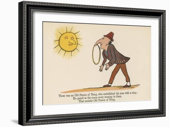 There Was an Old Person of Tring, Who Embellished His Nose with a Ring-Edward Lear-Framed Giclee Print