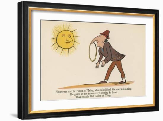 There Was an Old Person of Tring, Who Embellished His Nose with a Ring-Edward Lear-Framed Giclee Print