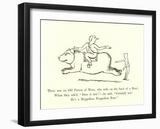 There Was an Old Person of Ware, Who Rode on the Back of a Bear-Edward Lear-Framed Giclee Print