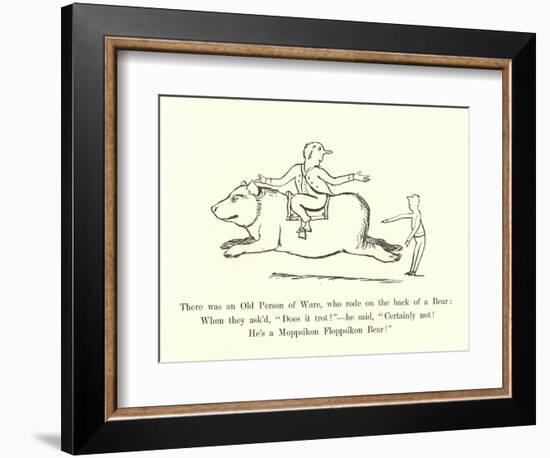 There Was an Old Person of Ware, Who Rode on the Back of a Bear-Edward Lear-Framed Giclee Print