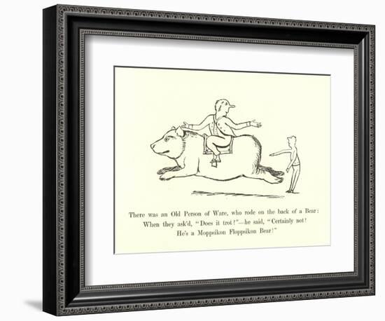 There Was an Old Person of Ware, Who Rode on the Back of a Bear-Edward Lear-Framed Giclee Print