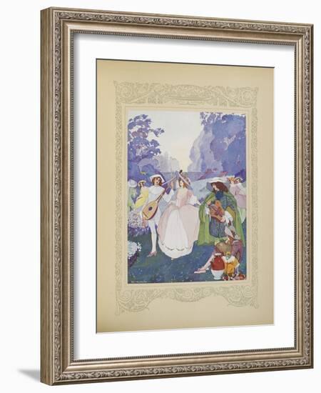 There Were Shepherds and Shepherdesses Dancing to the Sound of Flutes and Bagpipes, Illustration Fr-Umberto Brunelleschi-Framed Giclee Print