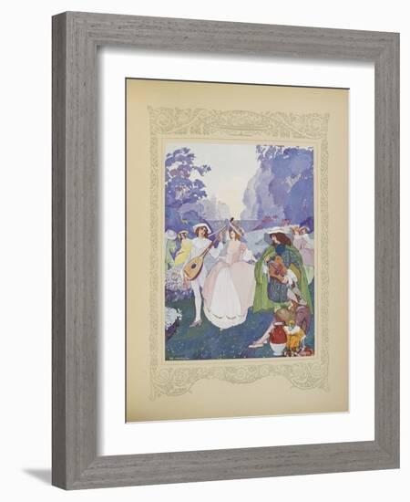 There Were Shepherds and Shepherdesses Dancing to the Sound of Flutes and Bagpipes, Illustration Fr-Umberto Brunelleschi-Framed Giclee Print