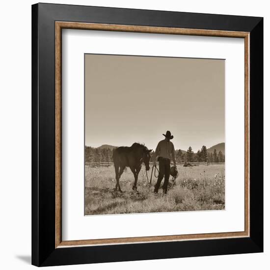 There Will Be Peace In The Valley (sepia)-Barry Hart-Framed Art Print