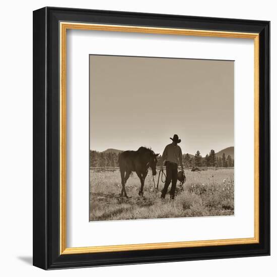 There Will Be Peace In The Valley (sepia)-Barry Hart-Framed Art Print