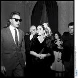 Elizabeth Taylor and Her Husband Richard Burton at a Party-Therese Begoin-Framed Premier Image Canvas