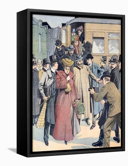 Therèse Humbert (1856-1918) Fraudster Arriving in Paris (Jan 19)-null-Framed Premier Image Canvas