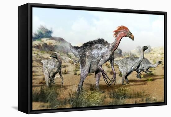 Therizinosaurus Dinosuars-Jose Antonio-Framed Premier Image Canvas