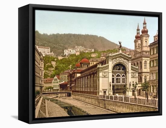 Thermal Spring Colonnade, Karlovy Vary, Pub. 1890-1900-null-Framed Premier Image Canvas