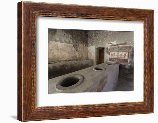 Thermopolium of Vetutius Placidus, Roman Ruins of Pompeii, Campania, Italy-Eleanor Scriven-Framed Photographic Print