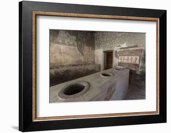 Thermopolium of Vetutius Placidus, Roman Ruins of Pompeii, Campania, Italy-Eleanor Scriven-Framed Photographic Print