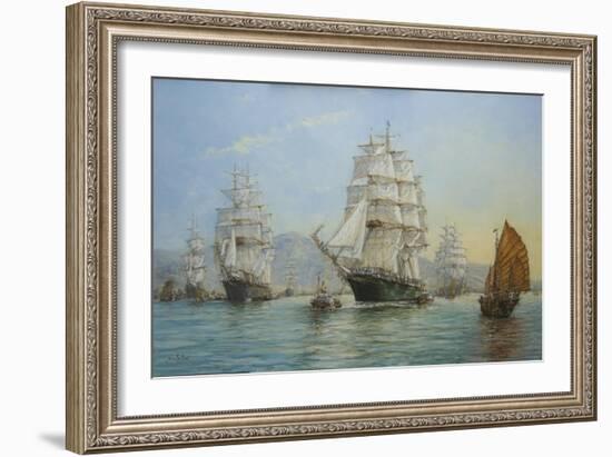 Thermopylae and Cutty Sark Leaving Foochow in 1872, 2008-John Sutton-Framed Giclee Print