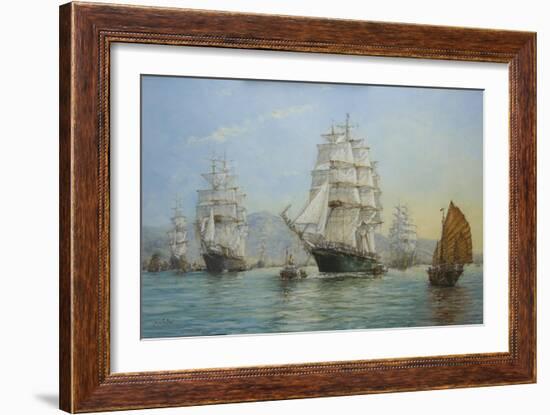 Thermopylae and Cutty Sark Leaving Foochow in 1872, 2008-John Sutton-Framed Giclee Print