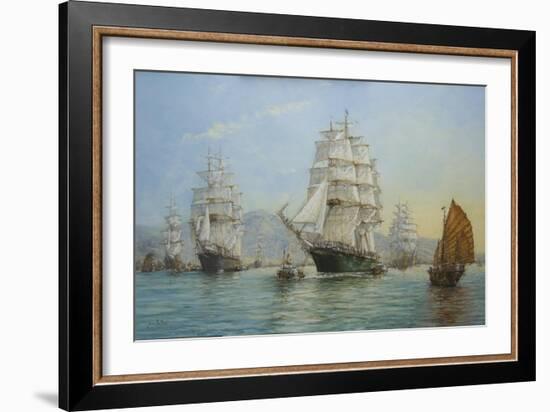 Thermopylae and Cutty Sark Leaving Foochow in 1872, 2008-John Sutton-Framed Giclee Print