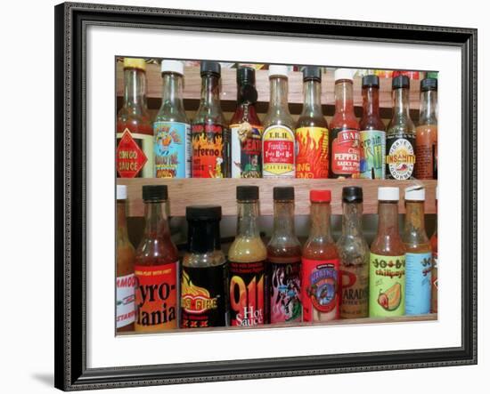 These are Sample Bottles of Hot Sauce Sold by Kaufman's Fancy Fruit and Vegetables-John Gillis-Framed Photographic Print