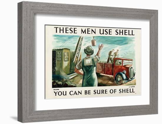 These Men Use Shell - Builders-null-Framed Art Print