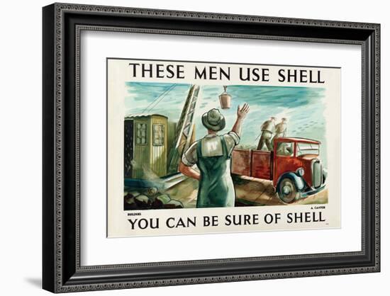 These Men Use Shell - Builders-null-Framed Art Print