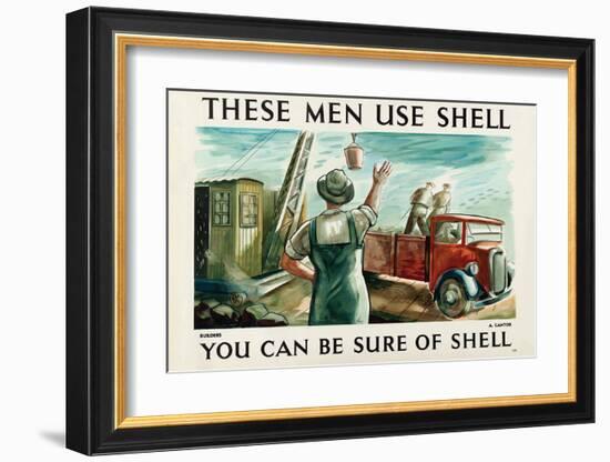 These Men Use Shell - Builders-null-Framed Art Print