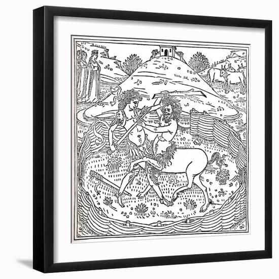 Theseus and the Centaur, Plutarch: Vitae Parallelae, 1491, (1917)-null-Framed Giclee Print