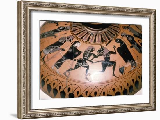 Theseus and the Minotaur on the lid of a Greek Dish, c5th century BC-Unknown-Framed Giclee Print