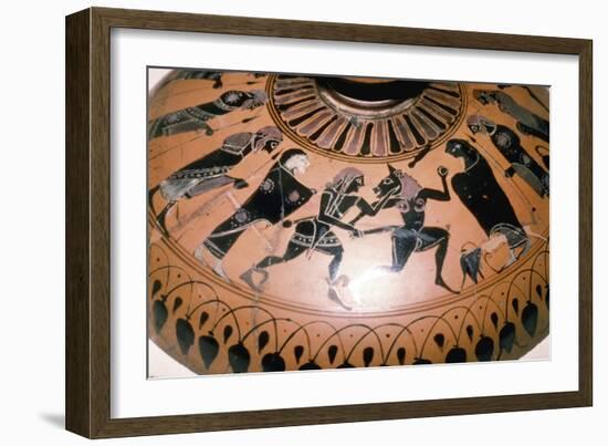 Theseus and the Minotaur on the lid of a Greek Dish, c5th century BC-Unknown-Framed Giclee Print