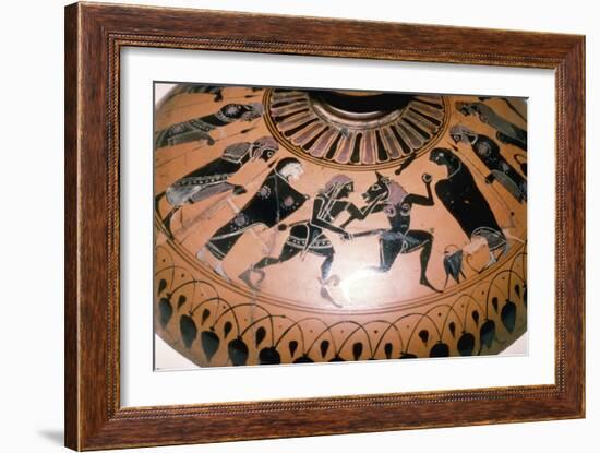 Theseus and the Minotaur on the lid of a Greek Dish, c5th century BC-Unknown-Framed Giclee Print