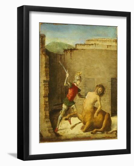 Theseus Slaying Minotaur, 1505-Giovanni Battista Cima Da Conegliano-Framed Giclee Print