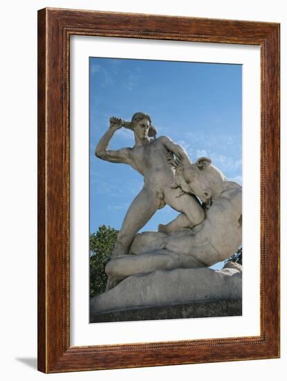 Theseus Slaying Minotaur. Statue. The Garden of the Tullerias. Paris. France-null-Framed Giclee Print