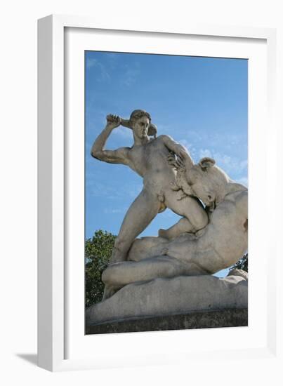 Theseus Slaying Minotaur. Statue. The Garden of the Tullerias. Paris. France-null-Framed Giclee Print