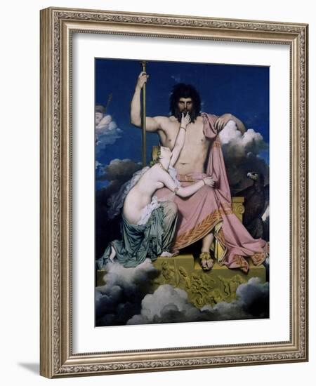 Thetis and Jupiter-Jean-Auguste-Dominique Ingres-Framed Art Print