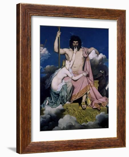 Thetis and Jupiter-Jean-Auguste-Dominique Ingres-Framed Art Print